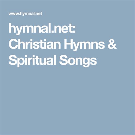 hymnal.net: Christian Hymns & Spiritual Songs.